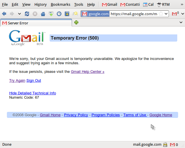 Gmail Down